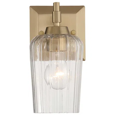 Golden Lighting Brilia 1-light Wall Sconce Vanity In Brushed Champagne Brass In Gold