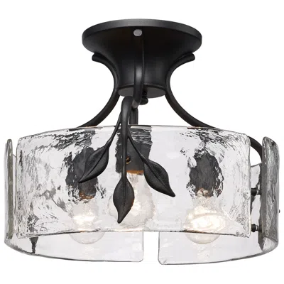 Golden Lighting Calla 15 1/4" Wide Natural Black 3-light Ceiling Light