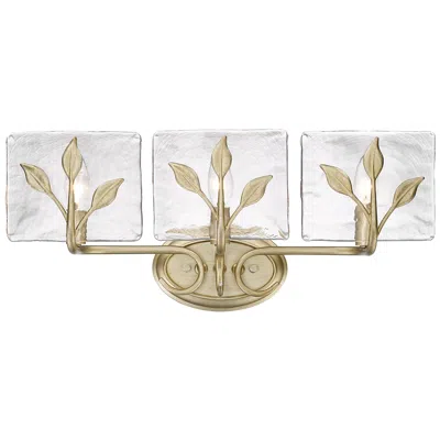 Golden Lighting Calla 21 3/4" Gold And Hammered Water Glass Bath Light