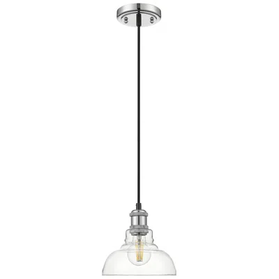 Golden Lighting Carver 1-light Mini Pendant In Chrome With Clear Glass