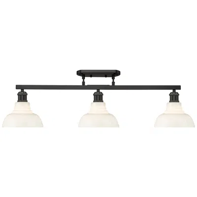 Golden Lighting Carver 3-light Semi-flush In Matte Black