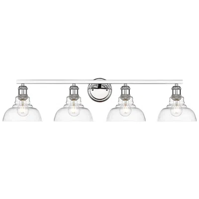 Golden Lighting Carver 4-light Vanity Light In Chrome With Clear Glass