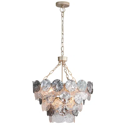 Golden Lighting Cascada 20 1/4"w Aegean Silver Pendant Light With Smoke Plated Shade