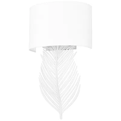 Golden Lighting Cay 2 Light Wall Sconce In Matte White With Modern White Shade