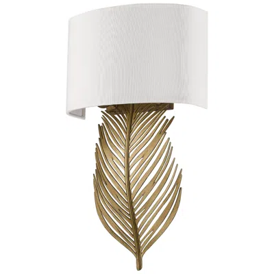 Golden Lighting Cay 9 1/2" Wide 2-light Vintage Fired Gold Wall Sconce With Ivory Line