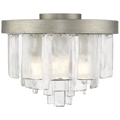 Golden Lighting Ciara 13" Wide Peruvian Silver Ceiling Light