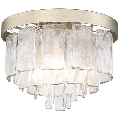Golden Lighting Ciara 13" Wide White Gold 3-light Ceiling Light