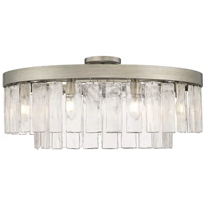 Golden Lighting Ciara 27" Wide Peruvian Silver 9-light Ceiling Light