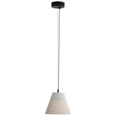 Golden Lighting Clarus 10" Led Pendant In White Sandstone Cement