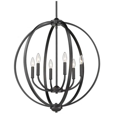Golden Lighting Colson 26" Wide Matte Black 6-light Orb Chandelier