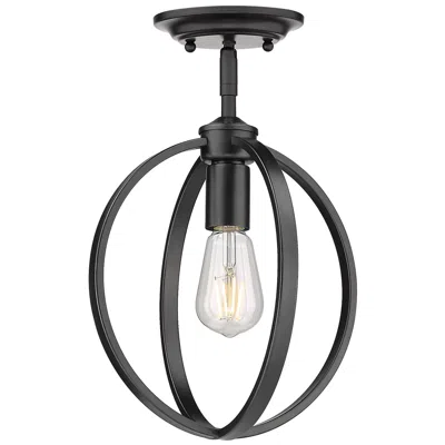 Golden Lighting Colson 9 7/8" Wide Matte Black 1-light Semi-flush