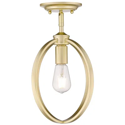 Golden Lighting Colson 9 7/8" Wide Olympic Gold 1-light Semi-flush