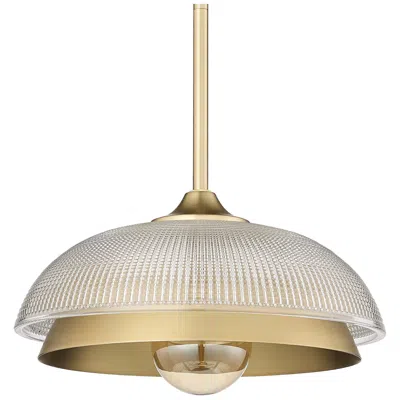 Golden Lighting Crawford 11.75" Wide 1-light Champagne Bronze Mini Pendant With Prism