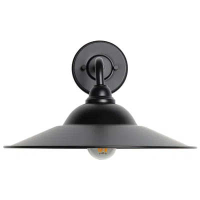 Golden Lighting Croma Led 15" Wall Sconce - Outdoor In Matte Black With Matte Black Shade