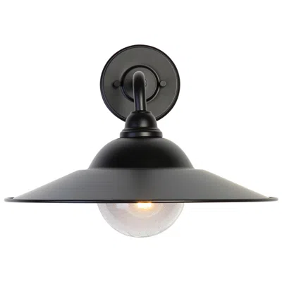 Golden Lighting Croma Led 15" Wall Sconce - Outdoor In Matte Black With Matte Black Shade