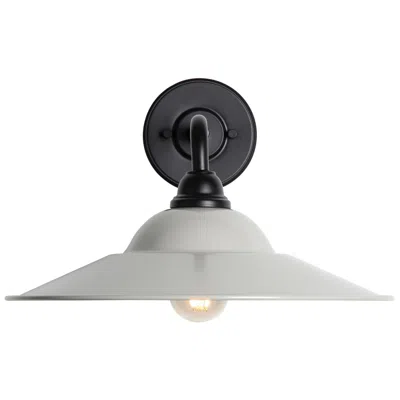 Golden Lighting Croma Led 15" Wall Sconce - Outdoor In Matte Black With Matte Gray Shade