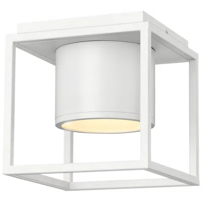 Golden Lighting Desmond 7 1/8" Wide Led Flush Mount In Matte White With Matte White Sh