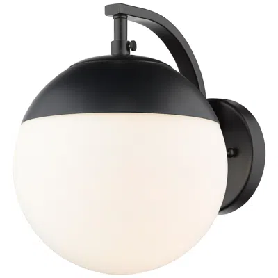 Golden Lighting Dixon 7 3/4" Matte Black Opal Glass Modern Wall Sconce