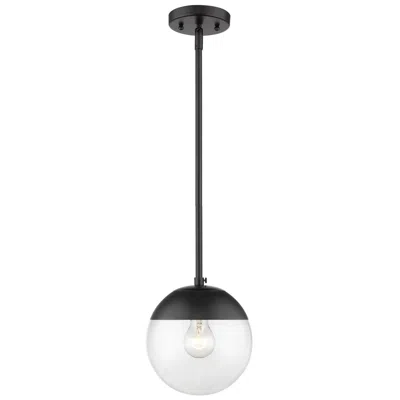 Golden Lighting Dixon 7 3/4" Wide Matte Black 1-light Mini Pendant With Clear Glass