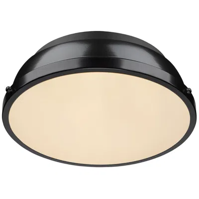 Golden Lighting Duncan 14" Flush Mount In Black
