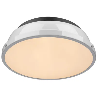 Golden Lighting Duncan 14" Flush Mount With White Shade