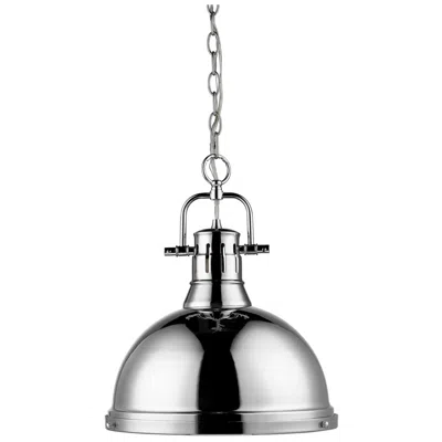Golden Lighting Duncan 14" Wide Chrome Pendant Light