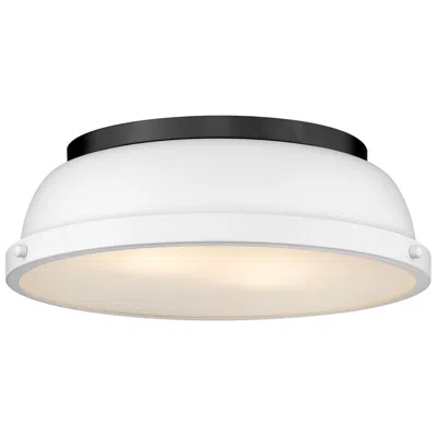 Golden Lighting Duncan 14" Wide Matte Black And Matte White Ceiling Light