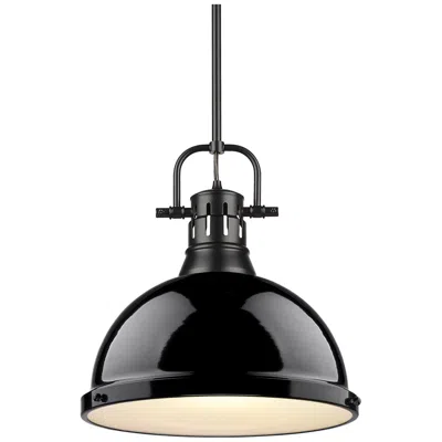 Golden Lighting Duncan 14" Wide Matte Black Pendant Light