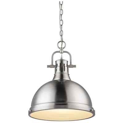 Golden Lighting Duncan 14" Wide Pewter Pendant Light