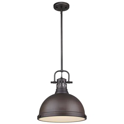 Golden Lighting Duncan 14" Wide Rubbed Bronze Dome Pendant Light