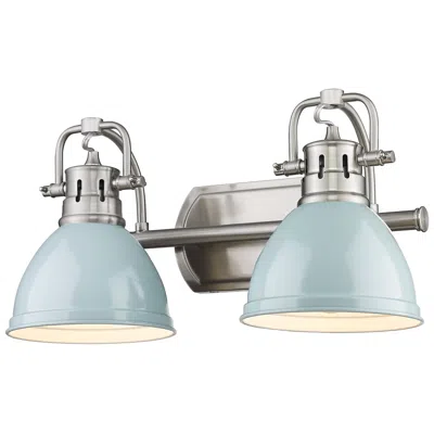 Golden Lighting Duncan 16 1/2" Pewter And Seafoam 2-light Bath Light