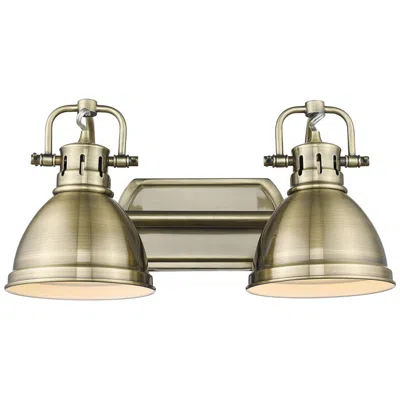 Golden Lighting Duncan 16 1/2" Wide Aged Brass 2-light Bath Light