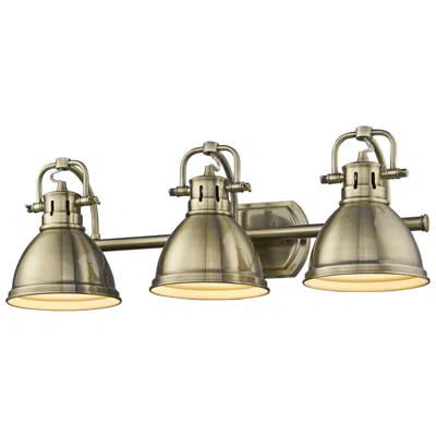Golden Lighting Duncan 24 1/2" Wide 3-light Vanity Light In Aged Brass