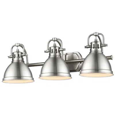 Golden Lighting Duncan 24 1/2" Wide Pewter 3-light Bath Light