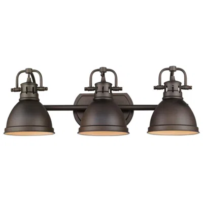Golden Lighting Duncan 24 1/2" Wide Rubbed Bronze 3-light Bath Light