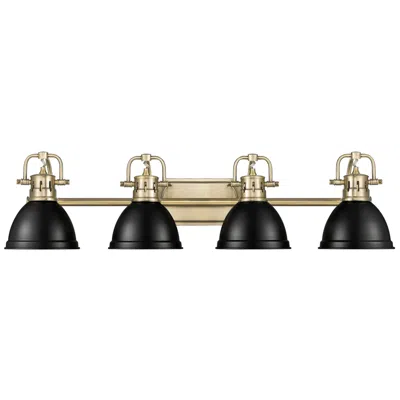 Golden Lighting Duncan 33 1/2" Wide Aged Brass And Black 4-light Bath Light