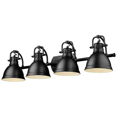 Golden Lighting Duncan 33 1/2" Wide Matte Black 4-light Bath Light