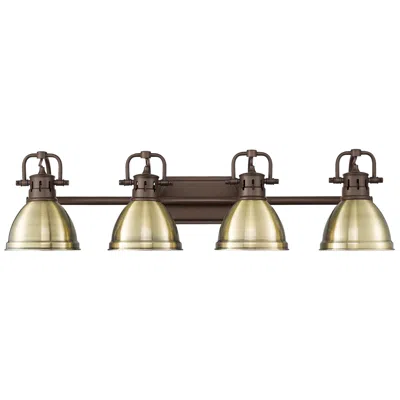 Golden Lighting Duncan 33 1/2"w Rubbed Bronze And Brass 4-light Bath Light