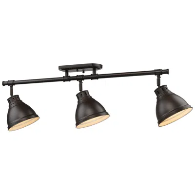 Golden Lighting Duncan 35 3/8" Wide Rubbed Bronze 3-light Semi-flush With Rubbed Bronz