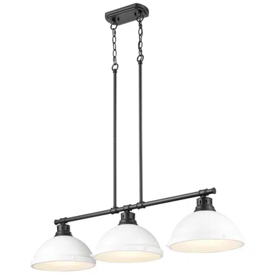 Golden Lighting Duncan 40" Wide 3-light Matte Black Linear Pendant