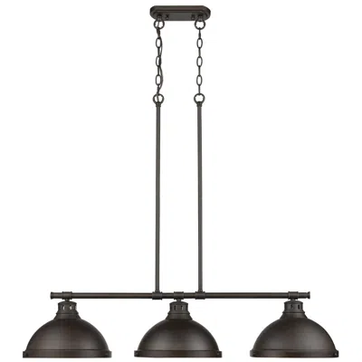 Golden Lighting Duncan 40" Wide Bronze 3-light Linear Dome Chandelier