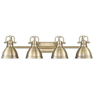 Golden Lighting Duncan 4-light Bath Vanity In Aged Brass With Aged Brass