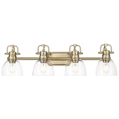 Golden Lighting Duncan 4-light Bath Vanity In Aged Brass With Clear Glass