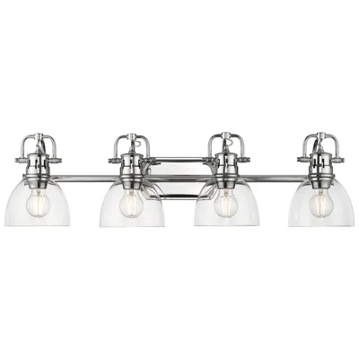 Golden Lighting Duncan 4-light Bath Vanity In Chrome With Clear Glass