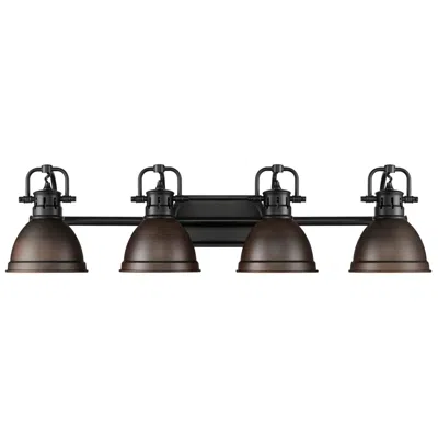 Golden Lighting Duncan 4-light Bath Vanity In Matte Black With Rubbed Bronze