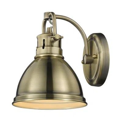 Golden Lighting Duncan 6 1/2" Wide Aged Brass 1-light Wall Sconce With Aged Brass
