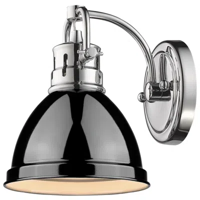 Golden Lighting Duncan 6 1/2" Wide Chrome 1-light Wall Sconce With Black