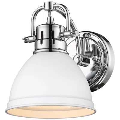 Golden Lighting Duncan 8 1/2" High Chrome And Matte White Wall Sconce
