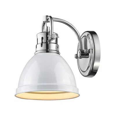 Golden Lighting Duncan 8 1/2" High Chrome And White Wall Sconce