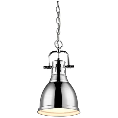 Golden Lighting Duncan 9" Wide Chrome Mini Pendant With Chain